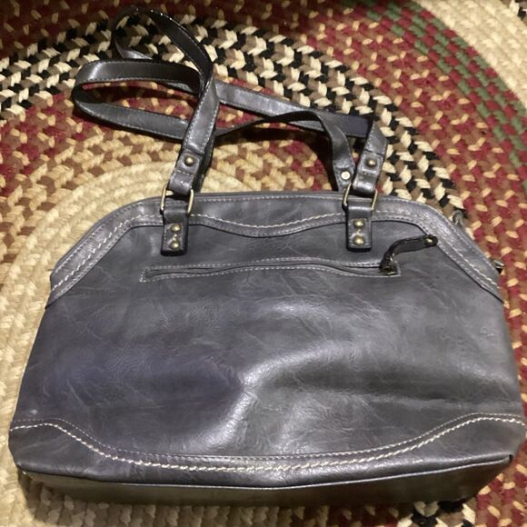 Born Concepts boc Grey Carlston Scallop Design Shoulder Bag Double Handle Purse - Picture 5 of 15